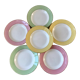 Lot of 6 hollow plates Saint-Amand 60s pastel