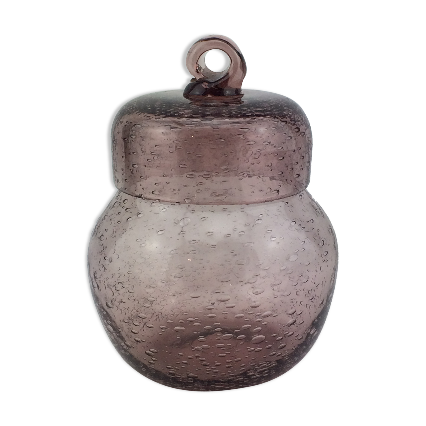 Pot or jar of Biot bubble glass, pink