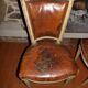 Pair of chairs carts Louis XVI garnish fine leather XIX