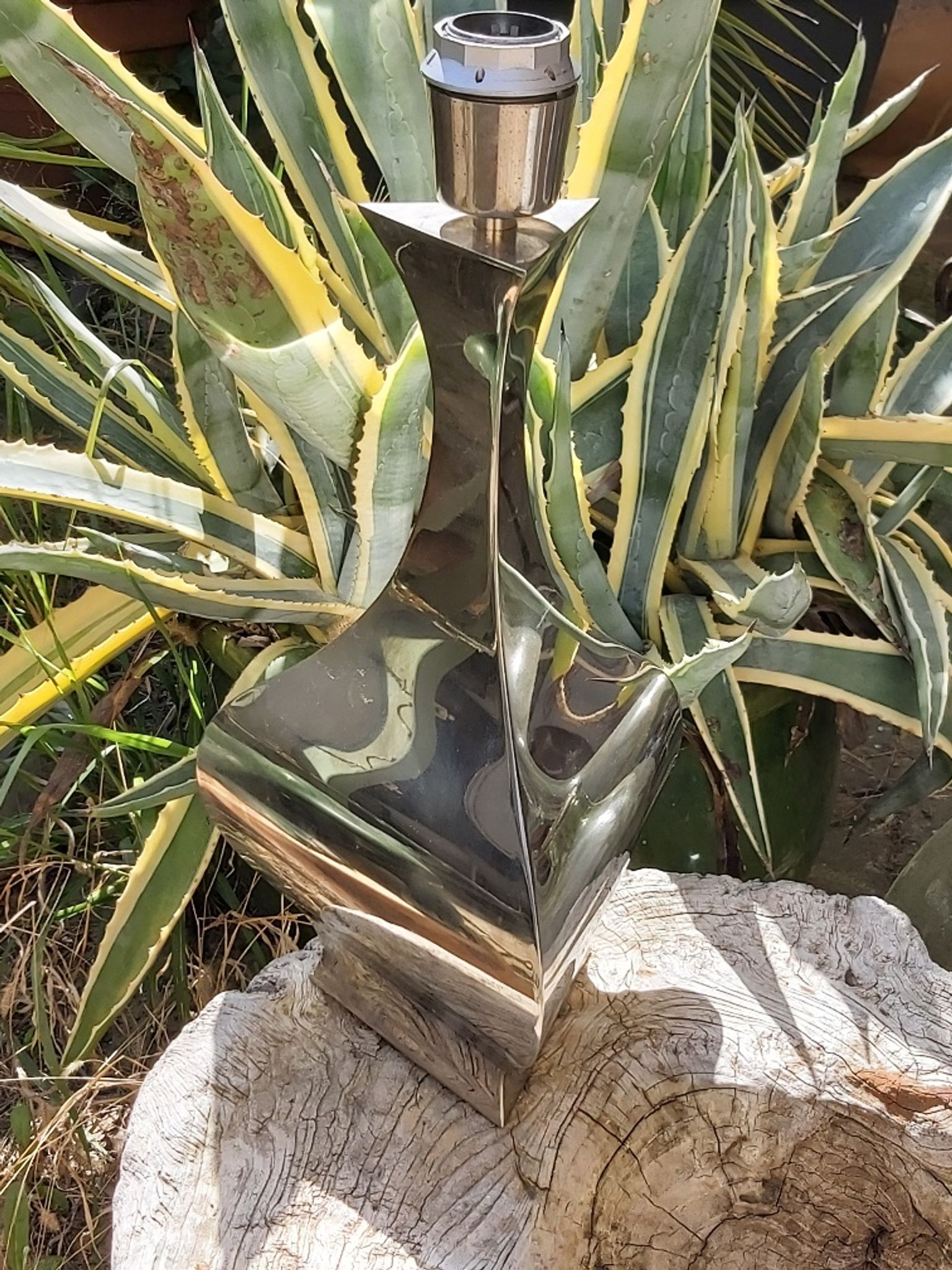 70s stainless steel lamp design