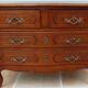 Antique style chest of drawers in stained and molded beech with 4 drawers - Very good condition