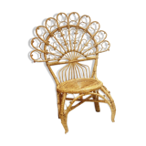 Vintage Peacock rattan armchair