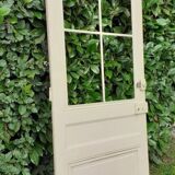 Porte vitrée communication h221,5x90cm ancienne 4 carreaux sans vitrage intérieure
