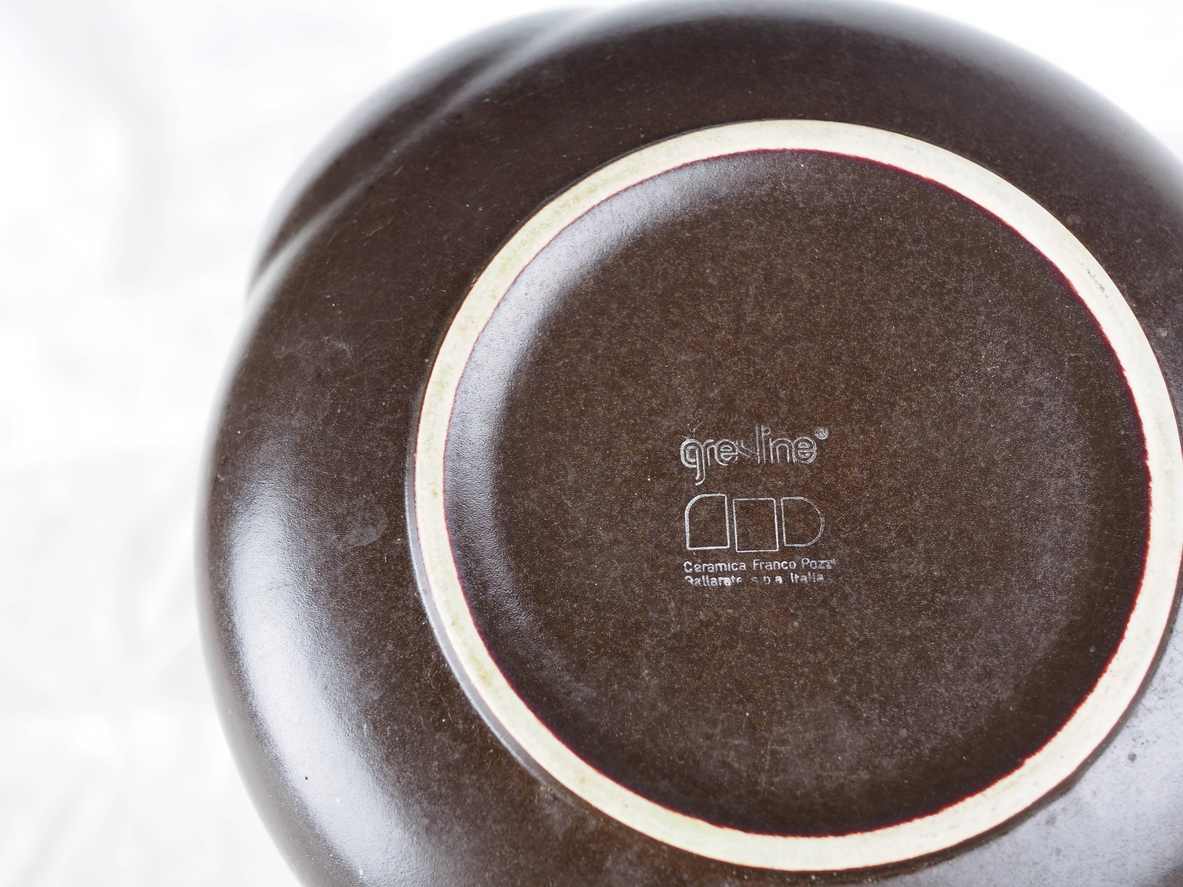 Black teapot - Gresline, Franco Pozzi, Italian design - 1970s