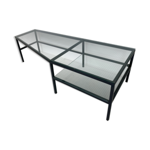 Steel and glass side table by Bas