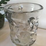 Crystal champagne bucket. Crystal of French Island.  Design and modern.  1960s