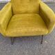 Fauteuil italien jaune moutarde style Mid-Century