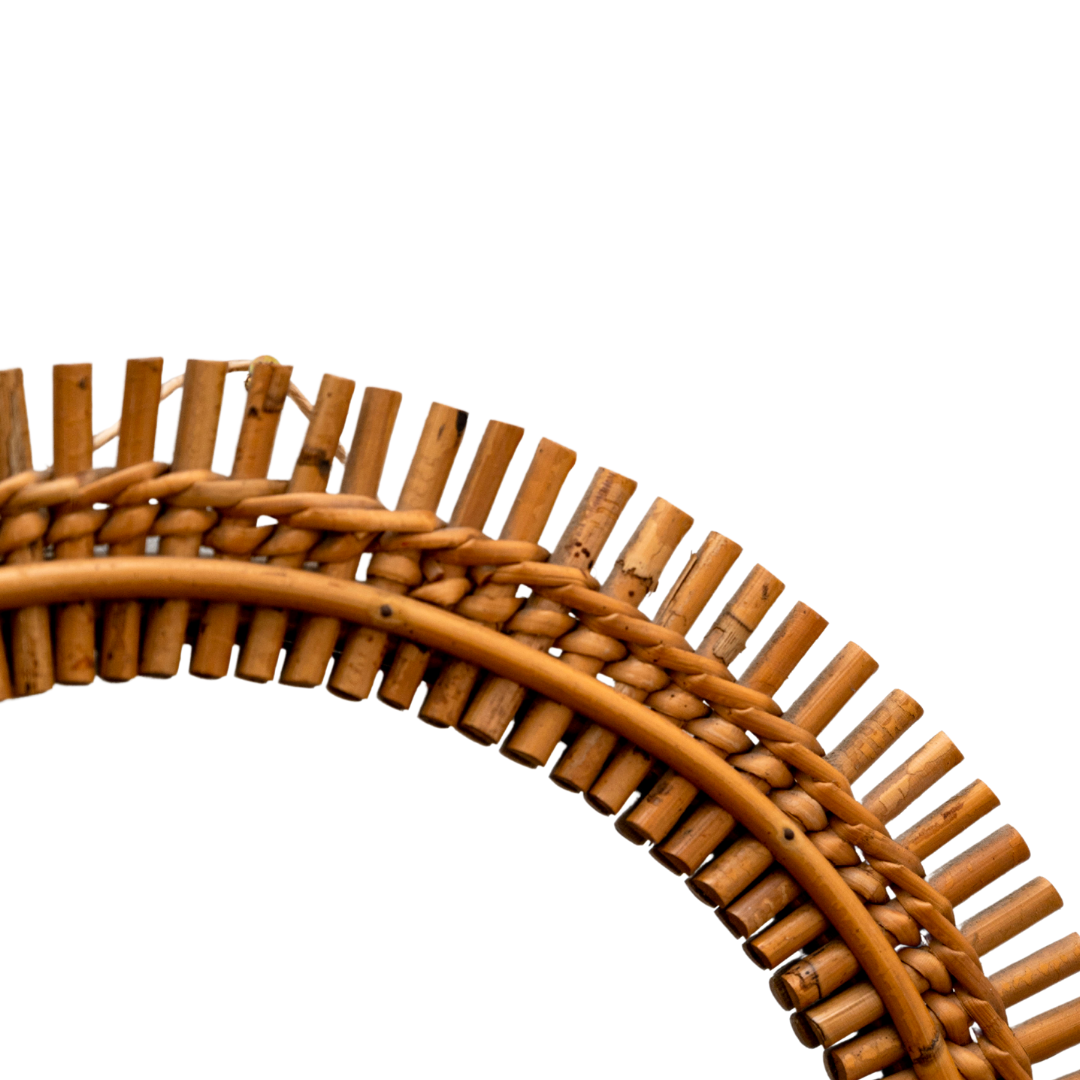 Vintage bamboo mirror 54cm