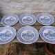 Set of 6 English plates with "Flowers" pattern.