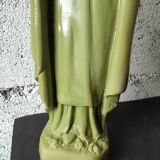 Ancient statue of Saint Thérèse of Lisieux – patinated olive green plaster