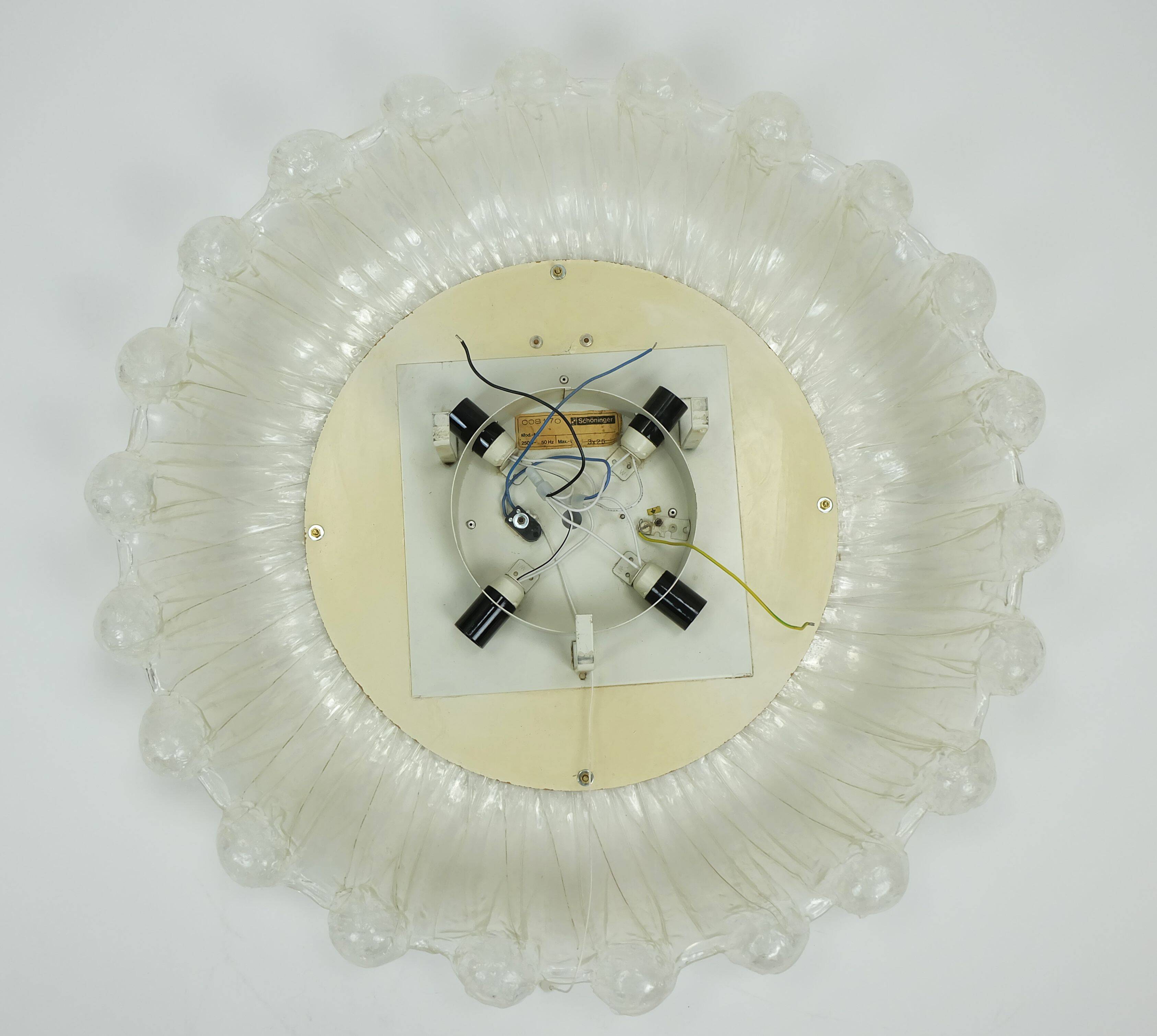 back lit wall MIRROR by schöninger acrylic frame ice glass decor 1960s 1970