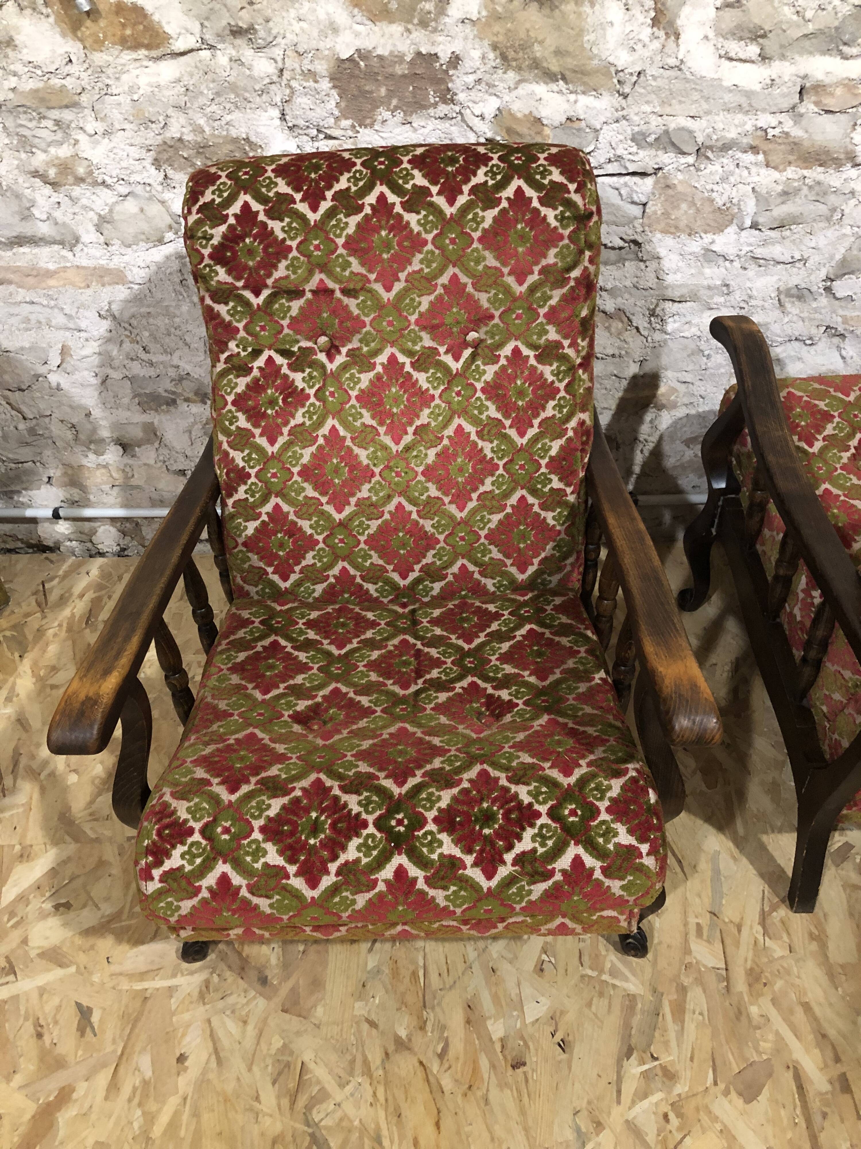 Vintage velvet armchairs