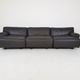 Vico Magistretti for Cassina "Fiandra" 3-Seater dark brown leather sofa, Italy 1970