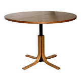 Table modulable ronde teck vintage  pied central