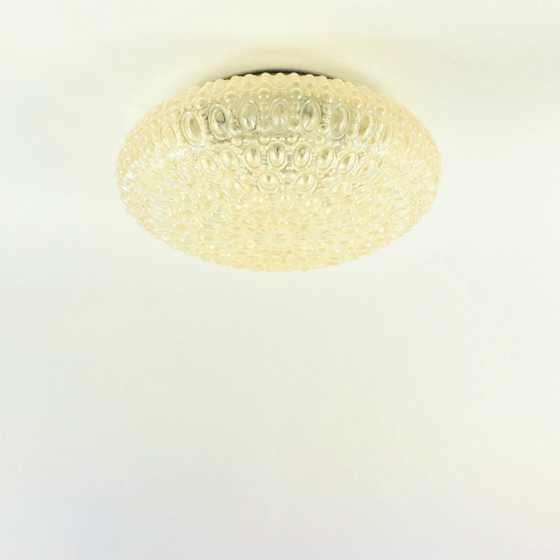 Extra Large Amber Bubble Glass Ceiling Light - H. Tynell for Limburg, 1960s