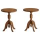 Pair of Scandinavian oak side tables with central legs and sculptural curved feet, 1960s.