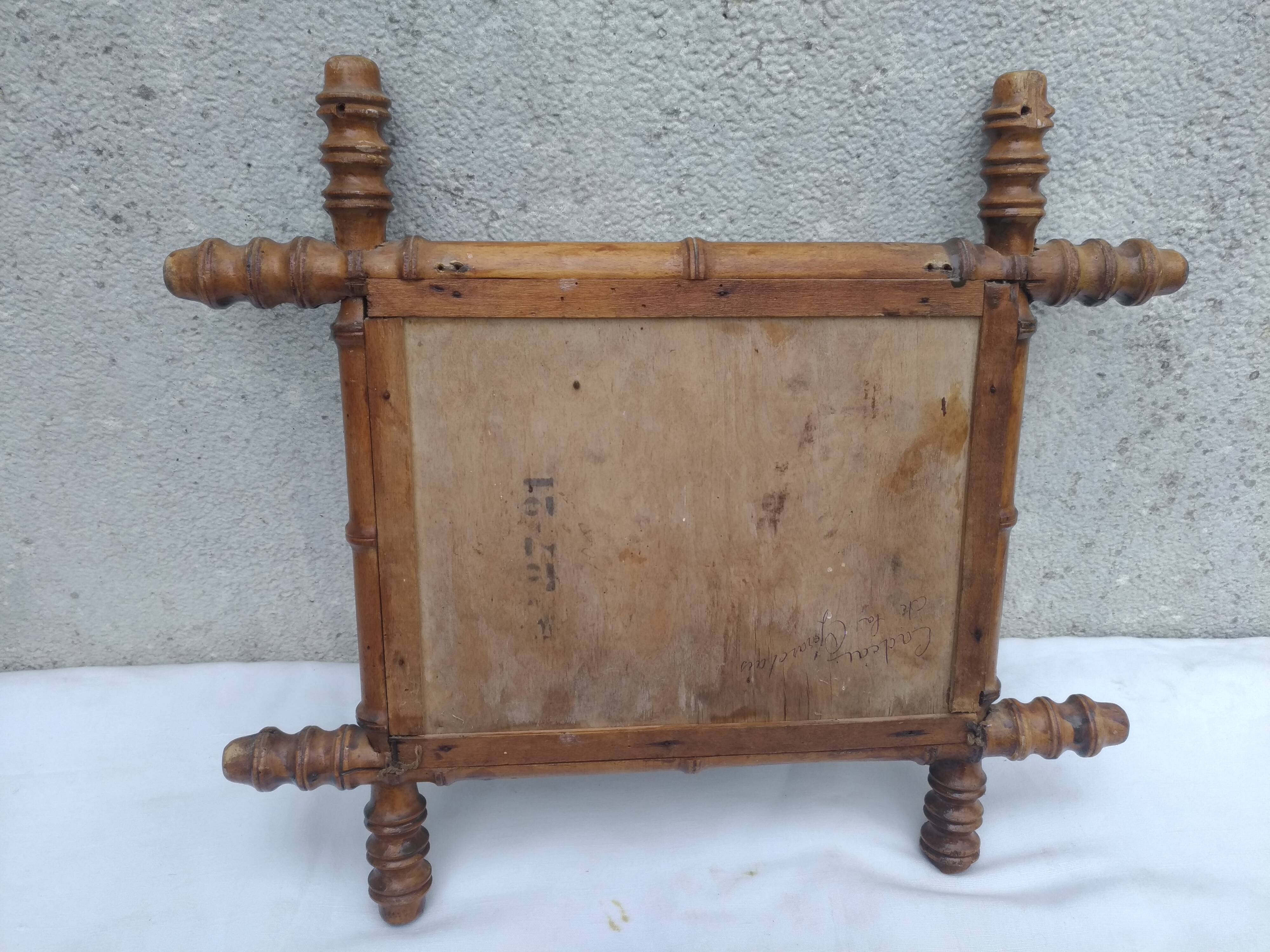 Bamboo-style wooden mirror