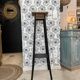 Wood and marble stool