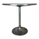 Vintage round tulip dining table in dark blue metal from the 1970s, 80cm.