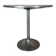 Vintage round tulip dining table in dark blue metal from the 1970s, 80cm.
