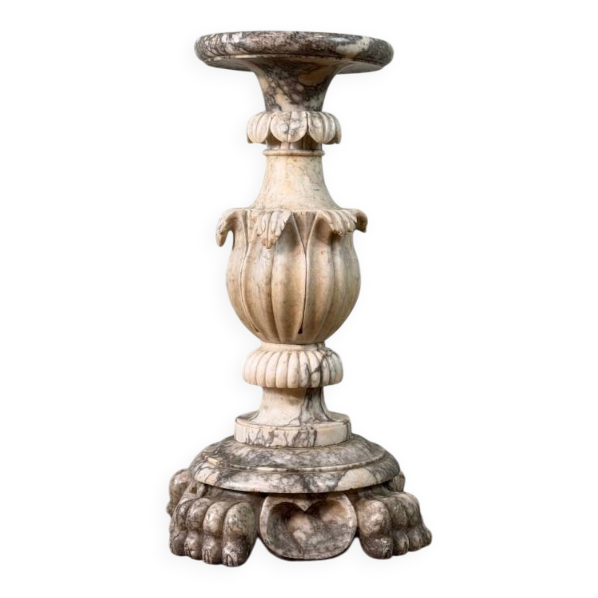 Alabaster pedestal, Italy circa 1880