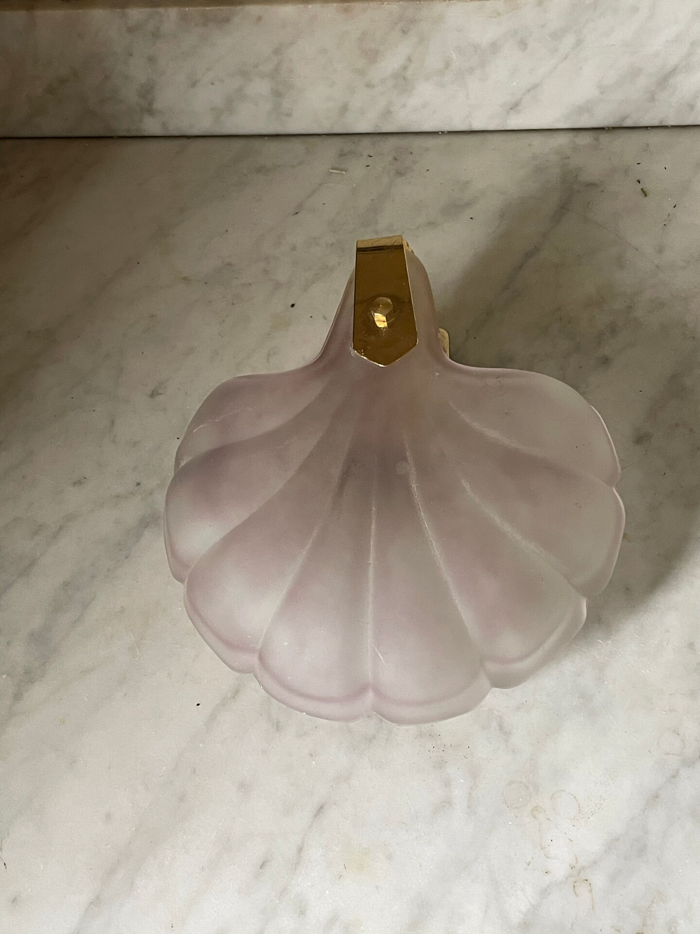 Applique coquille en verre poli vintage