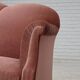 Canapé 2 places danois des années 1950, velours de mobilier rose saumon, pieds en bois de chêne.