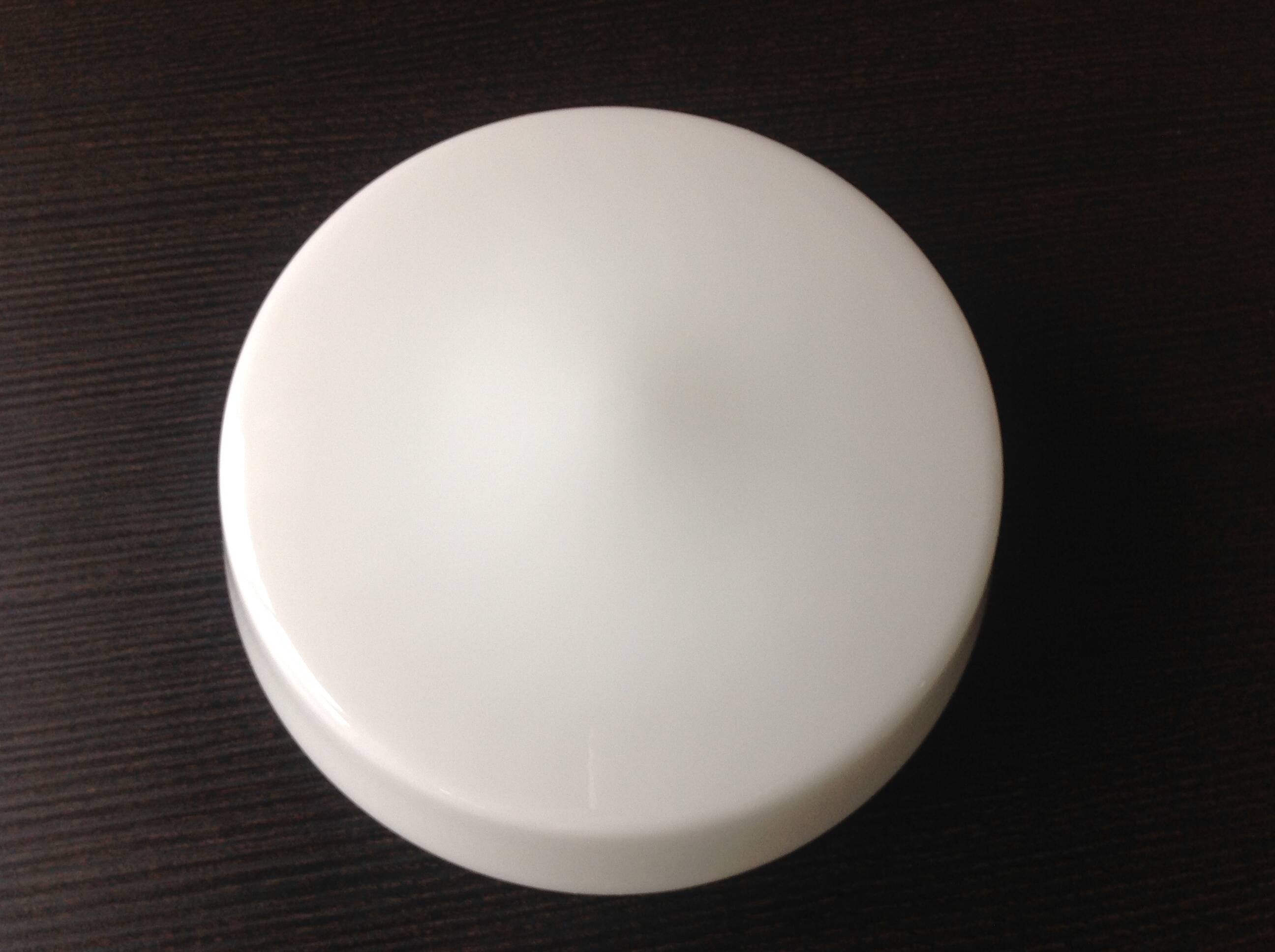 Round ceiling light in white opaline vintage 60s-70s