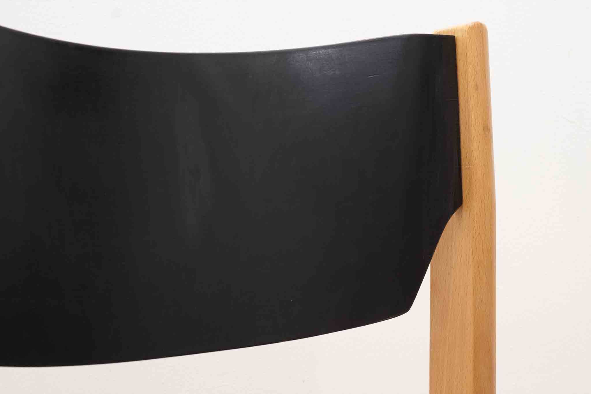 Scandinavian black and beech chair
