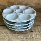 4 assiettes à huîtres art déco digoin sarreguemines