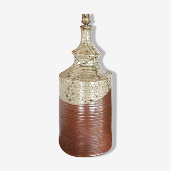 Pied de lampe cylindrique en grès signé Bodin, années 60