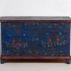 Antique navy blue trunk with floral details (c.1920) #94
