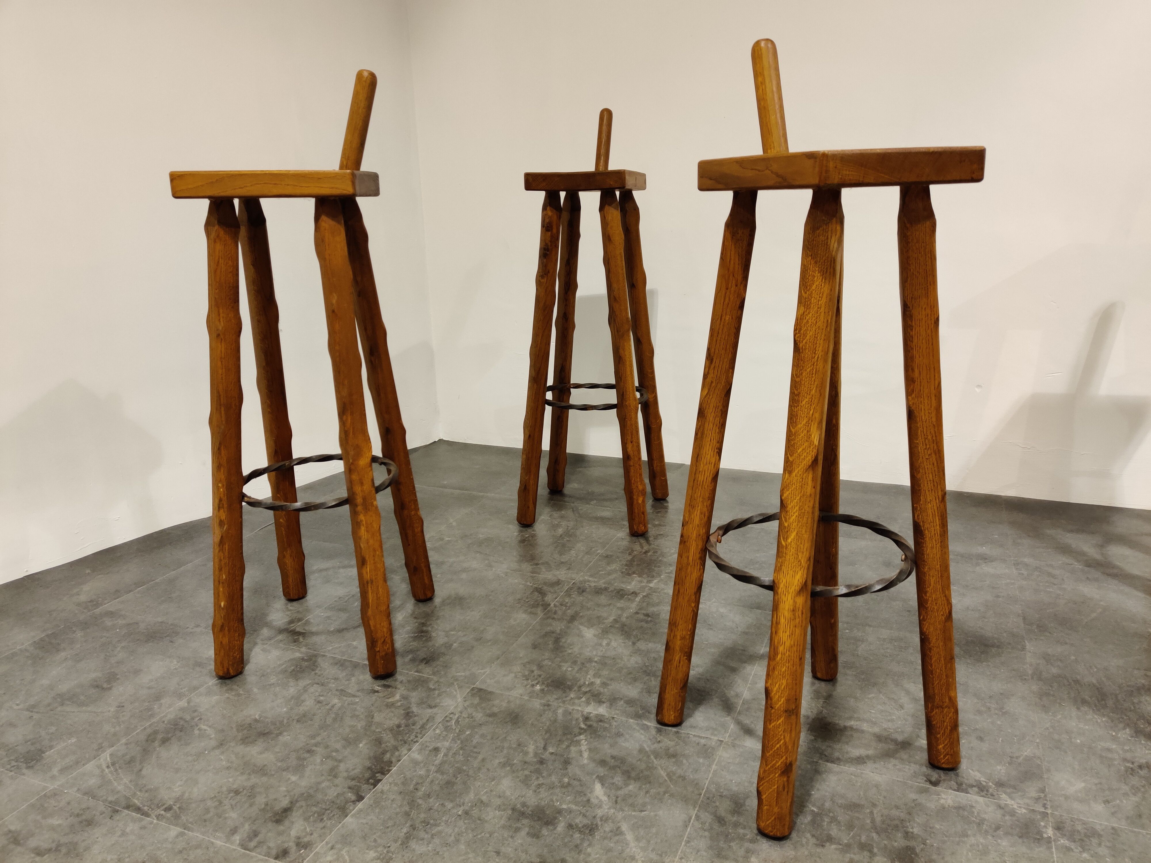 Mid century brutalist bar stools, 1950