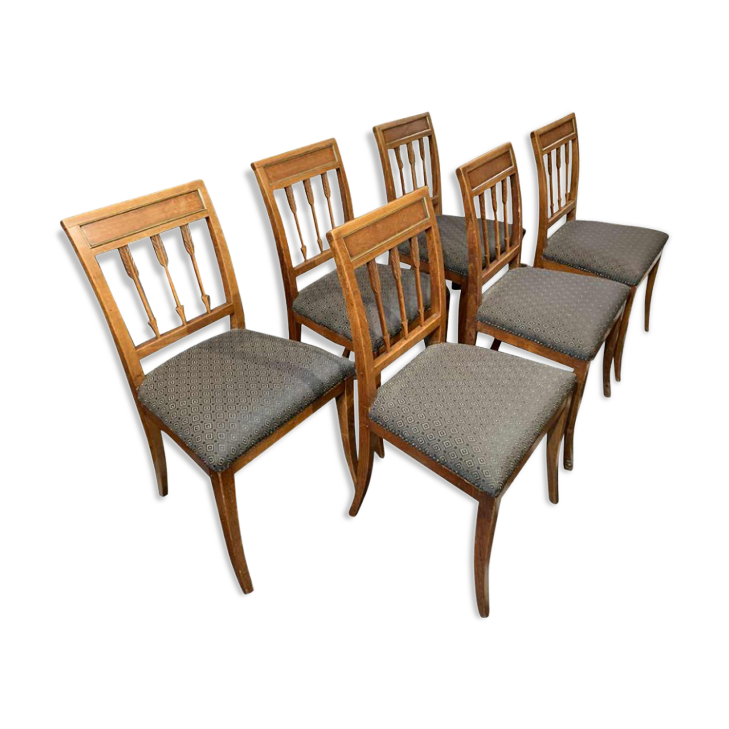 Series of 6 chairs at the etruscan directoire d'epoque in mahogany, 1800