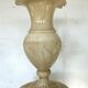 Column and vase lamp in alabaster with 20th century floral decoration