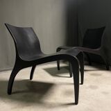 A pair Minimalist bent plywood lounge chairs