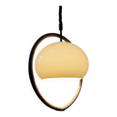 Space Age mushroom pendant light in bamboo Dijkstra Mid Century