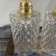 Set of three chiseled glass pendant lights of Scandinavian origin