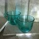 Set of 2 coffee cups in green glass of water Arcoroc, made in France