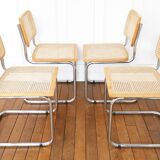 4 cesca b32 breuer chairs made in italy - cane seats reworked