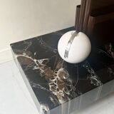 Table basse rectangulaire en résine marbre, design vers 1970