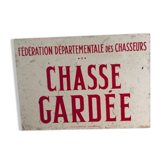 Metal plate HUNTING GUARDED