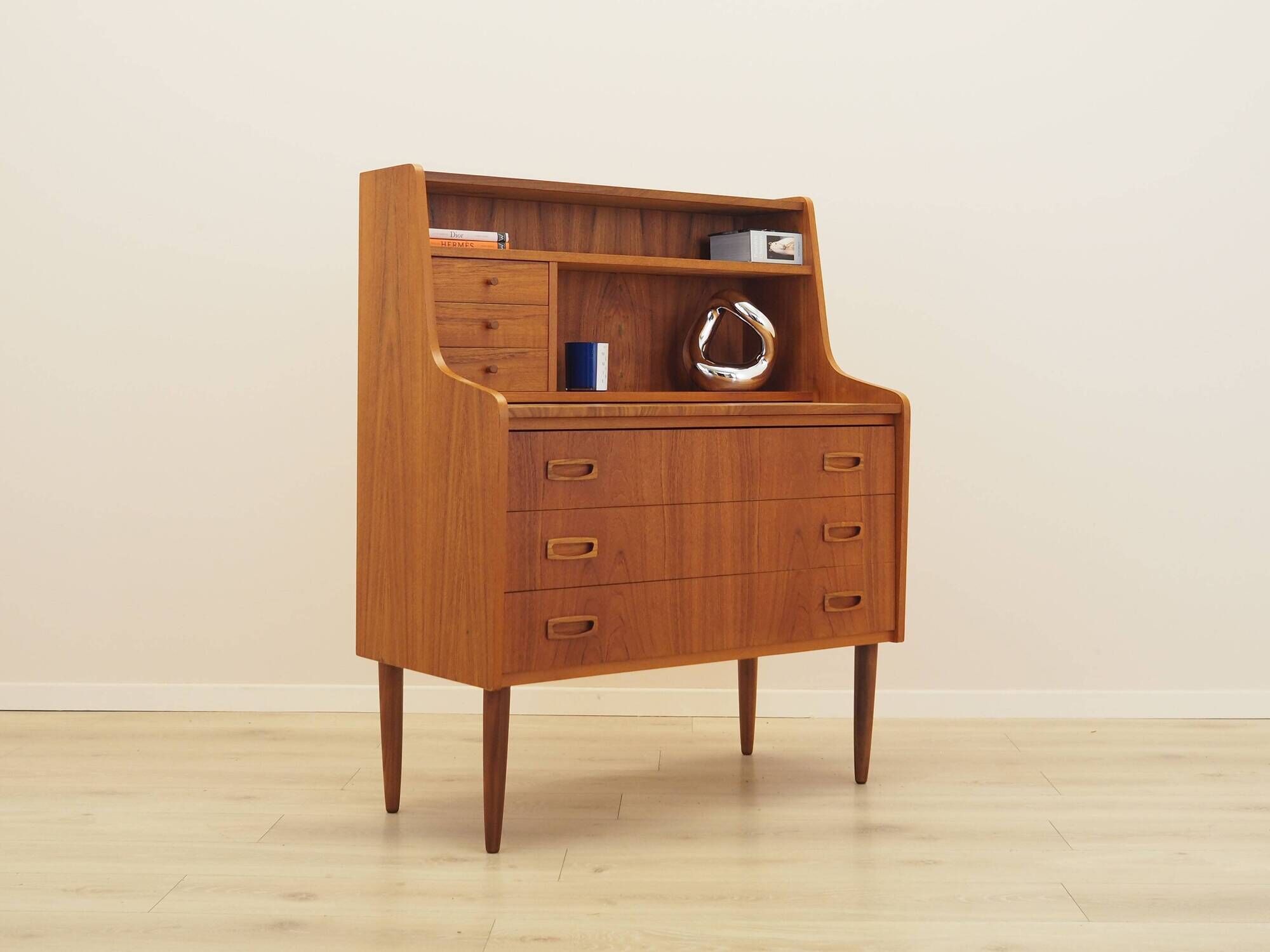 Danish teak secretary desk 1960s with pull-out surface