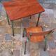 Teak children's desk table and his chair, vintage 50s/60s