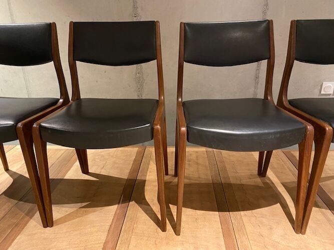 4 scandinavian teak chairs