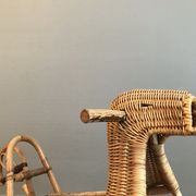 Rattan and bamboo rocking horse