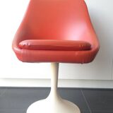 Chaise baquet vintage orange (plastique + cuir)