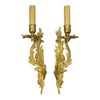 Pair of sconces with 1 fire Louis XV style