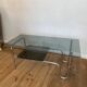 Design coffee table in chrome and smoked glass 60s-70s