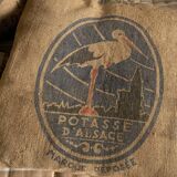 Cushion old hemp canvas "Potash d'Alsace"